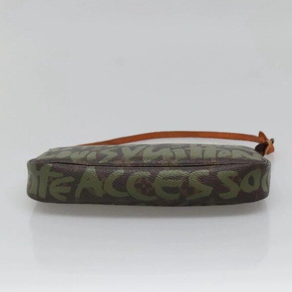 LOUIS VUITTON Graffiti Pochette Accessoires Pouch Khaki M92191 LV Auth bs28566 - Picture 7 of 16